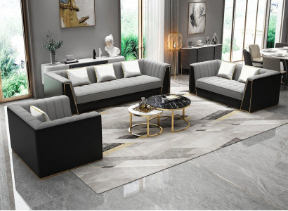 Bankstel 3 2 1-zits set Designbank Bekleding Banken Bank Modern